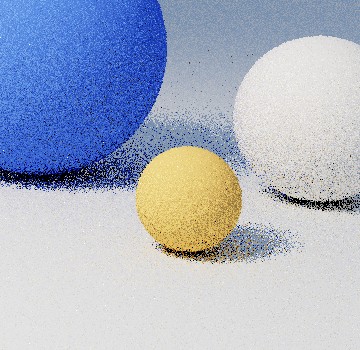 The corner at 1 sample per pixel: mostly speckled noise